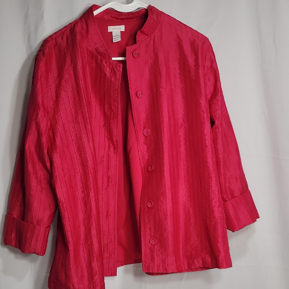 Chico's Red Blazer with Tailored Fit